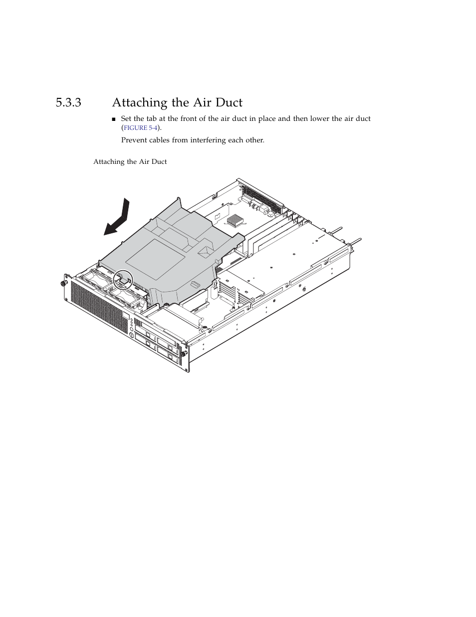 3 attaching the air duct, Attaching the air duct | FUJITSU SPARC ENTERPRISE M3000 User Manual | Page 106 / 212