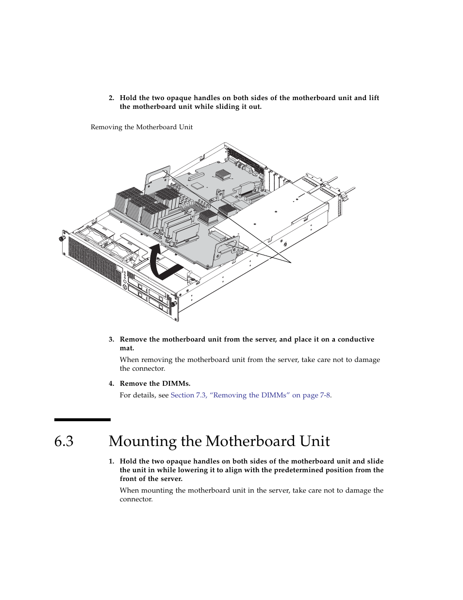 3 mounting the motherboard unit, Mounting the motherboard unit | FUJITSU SPARC ENTERPRISE M3000 User Manual | Page 116 / 212
