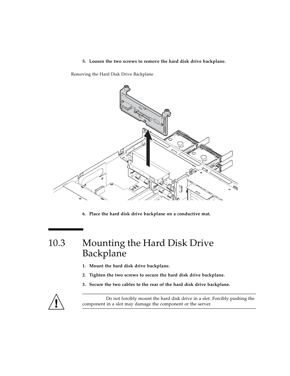 3 mounting the hard disk drive backplane, Mounting the hard disk drive backplane | FUJITSU SPARC ENTERPRISE M3000 User Manual | Page 145 / 212