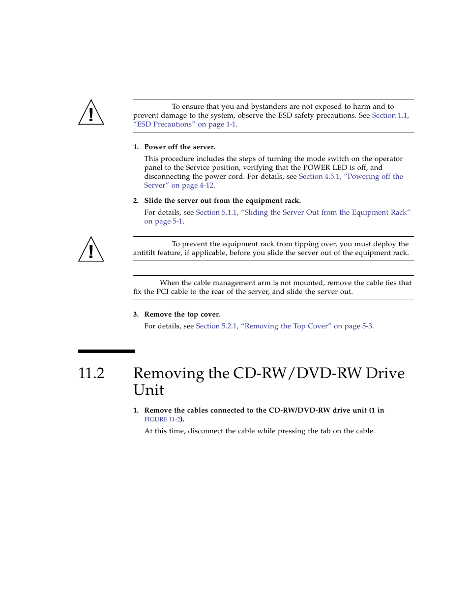 2 removing the cd-rw/dvd-rw drive unit, Removing the cd-rw/dvd-rw drive unit | FUJITSU SPARC ENTERPRISE M3000 User Manual | Page 149 / 212