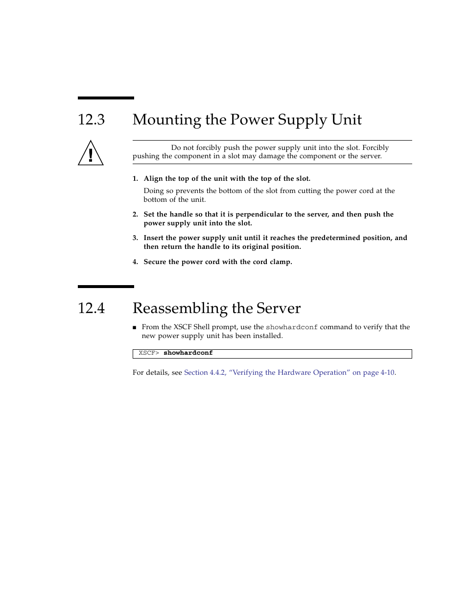 3 mounting the power supply unit, 4 reassembling the server, Mounting the power supply unit | Reassembling the server | FUJITSU SPARC ENTERPRISE M3000 User Manual | Page 157 / 212