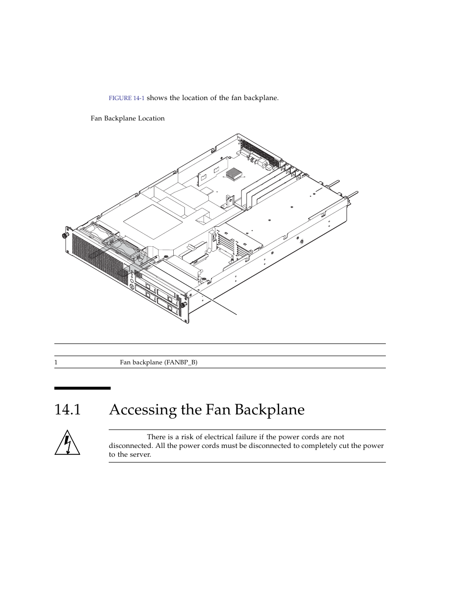 1 accessing the fan backplane, Accessing the fan backplane | FUJITSU SPARC ENTERPRISE M3000 User Manual | Page 166 / 212