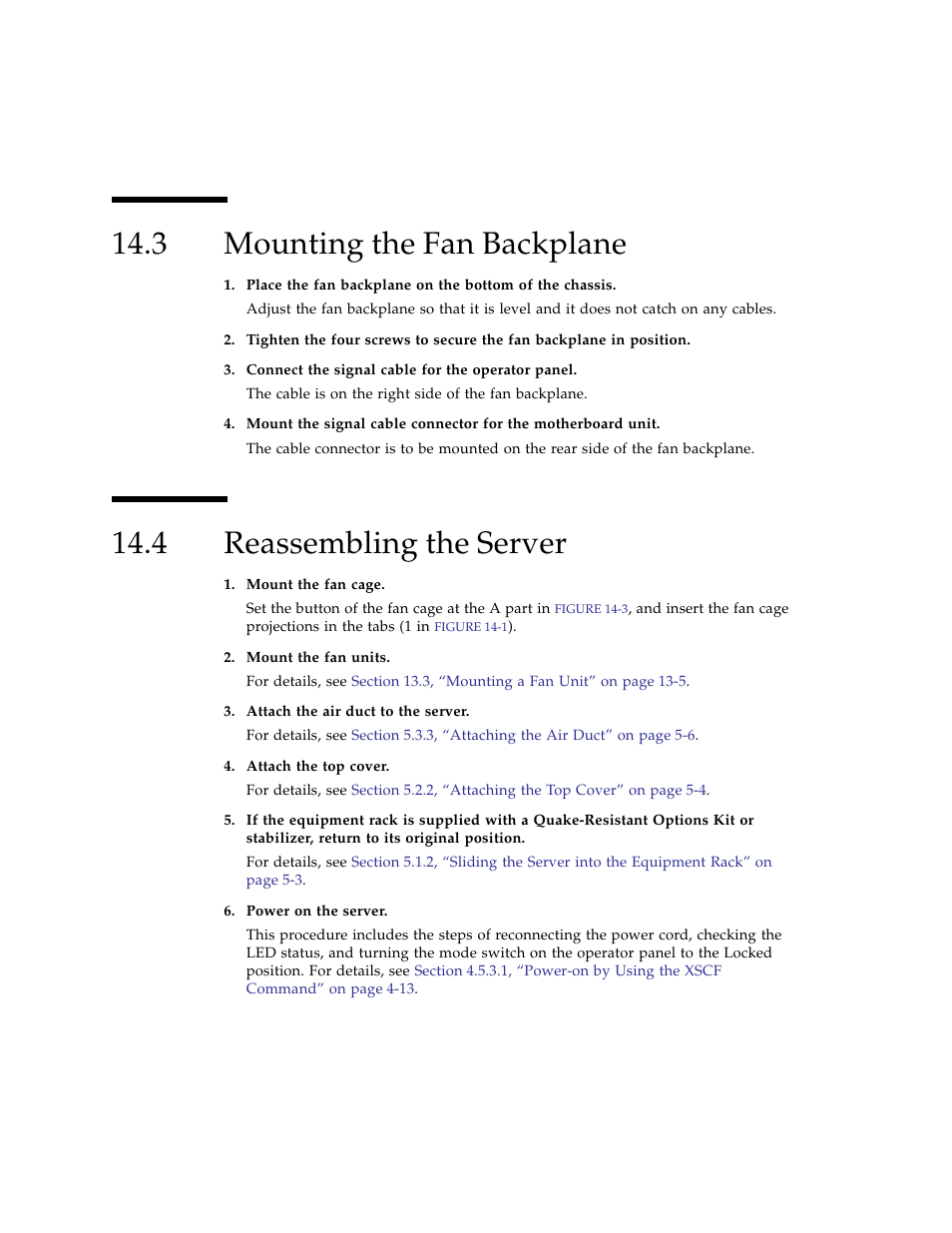 3 mounting the fan backplane, 4 reassembling the server, Mounting the fan backplane | Reassembling the server | FUJITSU SPARC ENTERPRISE M3000 User Manual | Page 170 / 212
