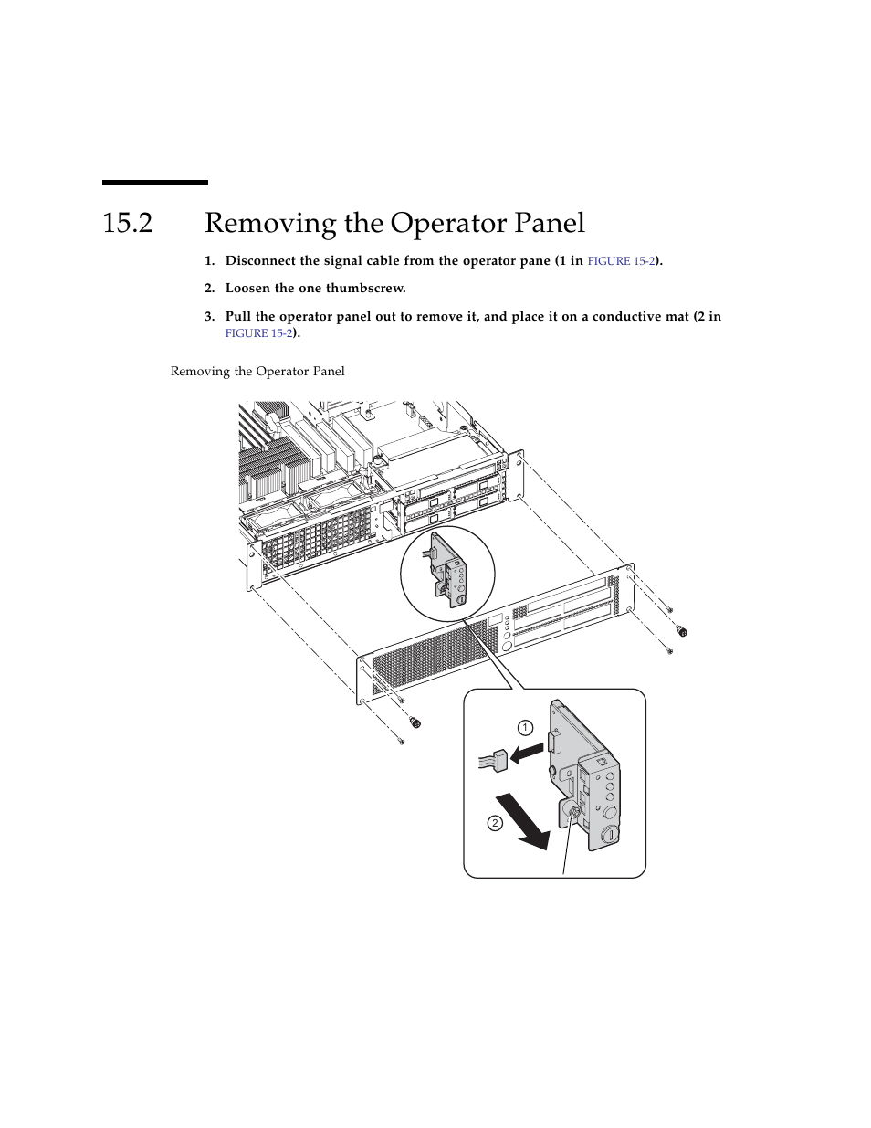 2 removing the operator panel, Removing the operator panel | FUJITSU SPARC ENTERPRISE M3000 User Manual | Page 176 / 212