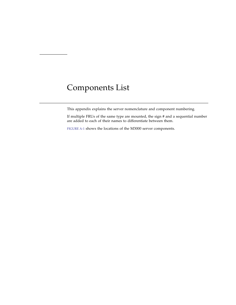 Components list, A. components list | FUJITSU SPARC ENTERPRISE M3000 User Manual | Page 179 / 212