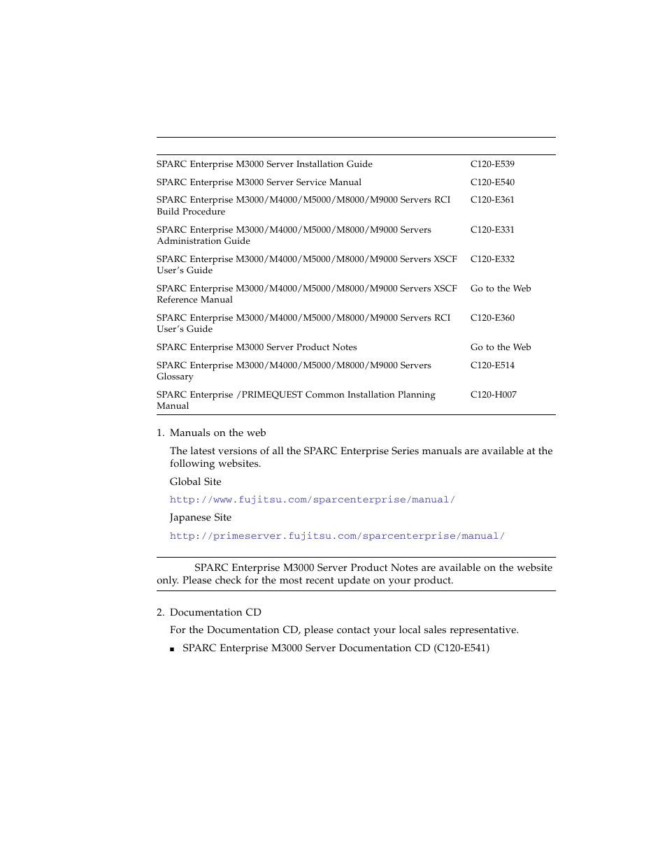 FUJITSU SPARC ENTERPRISE M3000 User Manual | Page 18 / 212