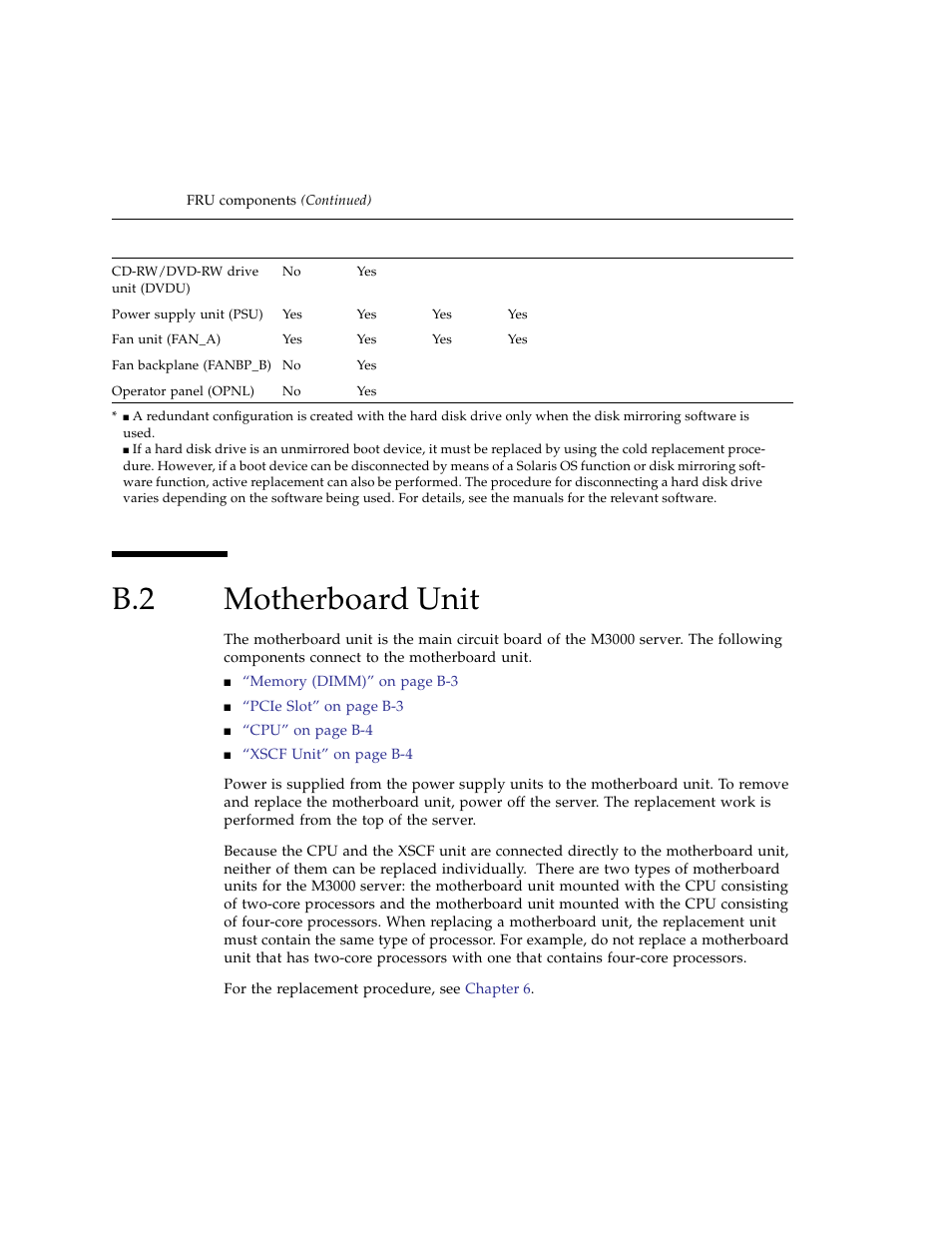 B.2 motherboard unit, Motherboard unit | FUJITSU SPARC ENTERPRISE M3000 User Manual | Page 184 / 212