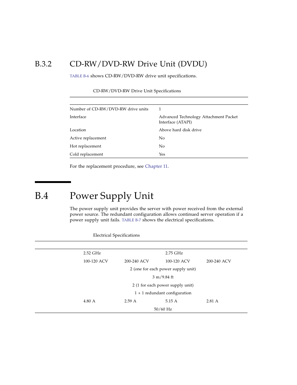 B.3.2 cd-rw/dvd-rw drive unit (dvdu), B.4 power supply unit, B.3.2 | Cd-rw/dvd-rw drive unit (dvdu), Power supply unit | FUJITSU SPARC ENTERPRISE M3000 User Manual | Page 188 / 212