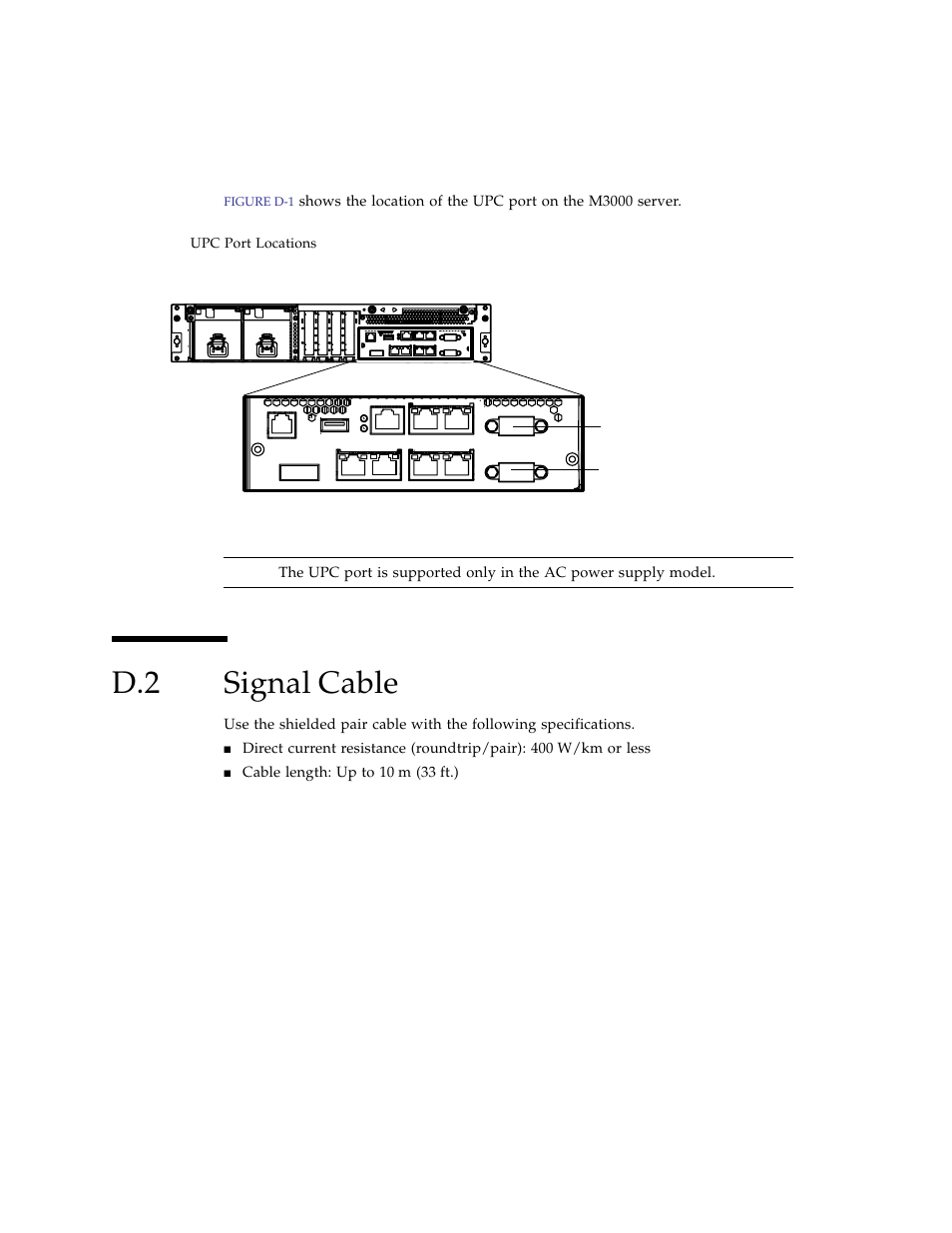 D.2 signal cable, Signal cable | FUJITSU SPARC ENTERPRISE M3000 User Manual | Page 196 / 212