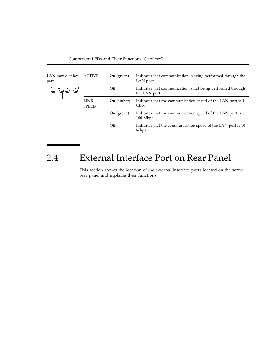 4 external interface port on rear panel, External interface port on rear panel | FUJITSU SPARC ENTERPRISE M3000 User Manual | Page 47 / 212