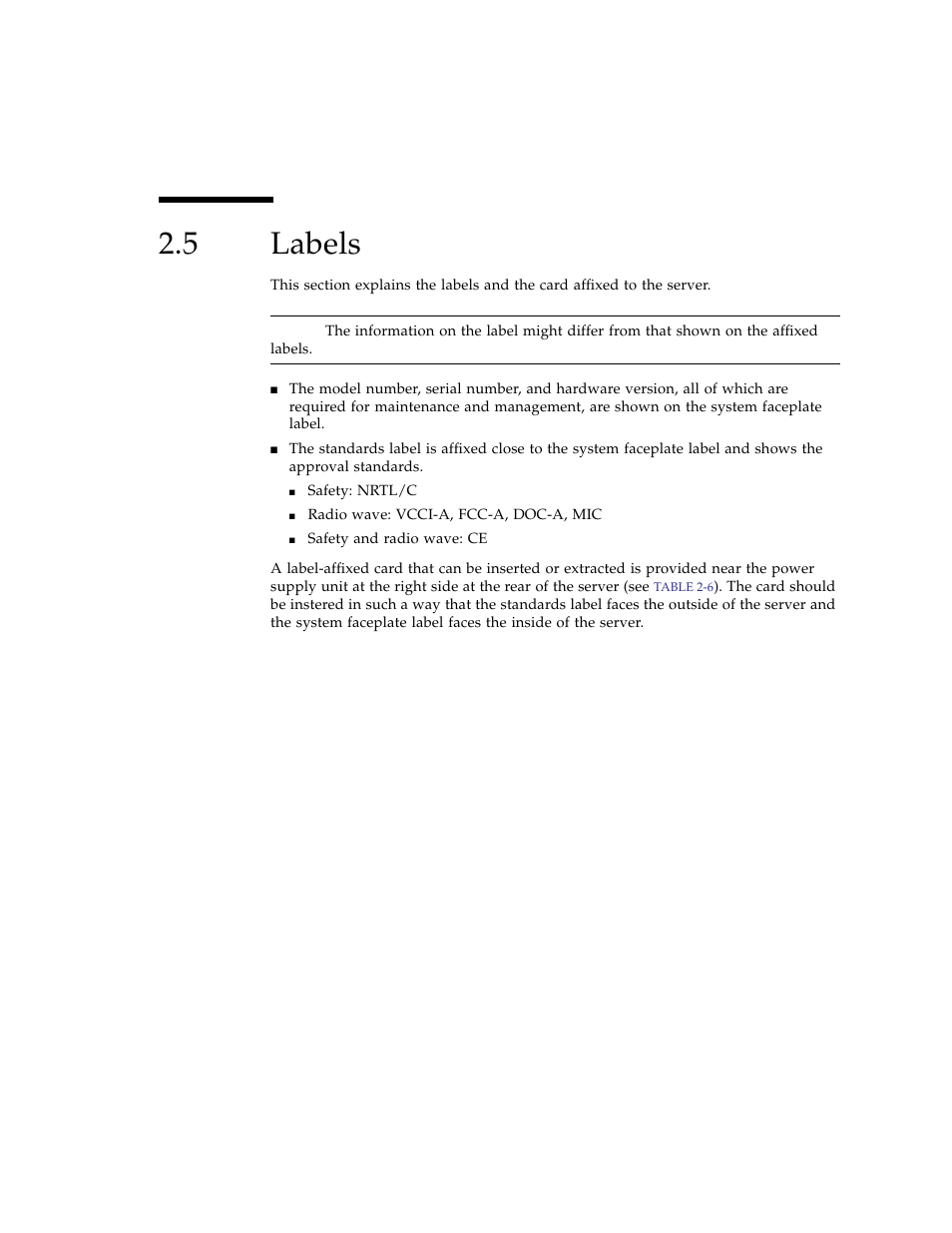 5 labels, Labels | FUJITSU SPARC ENTERPRISE M3000 User Manual | Page 51 / 212
