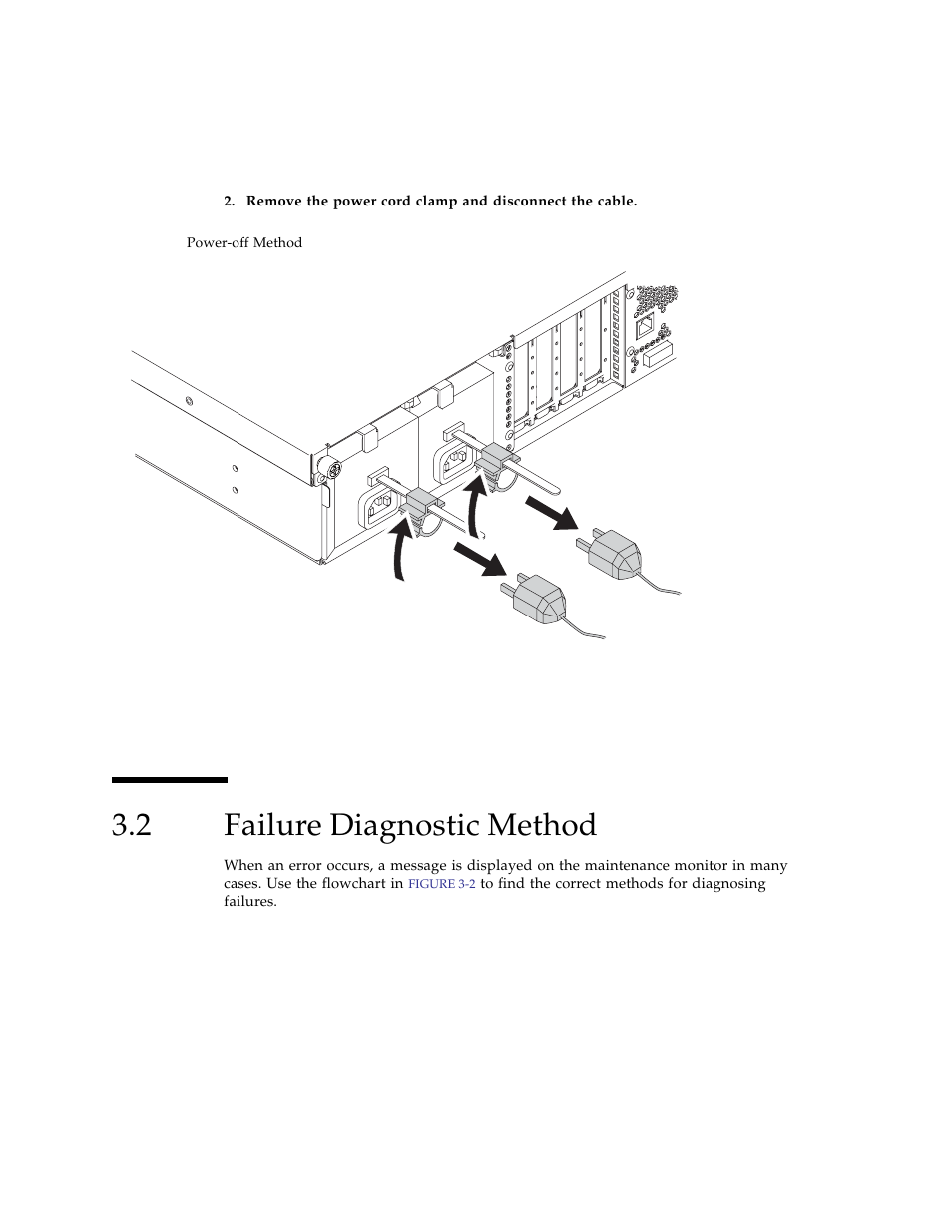2 failure diagnostic method, Failure diagnostic method | FUJITSU SPARC ENTERPRISE M3000 User Manual | Page 54 / 212