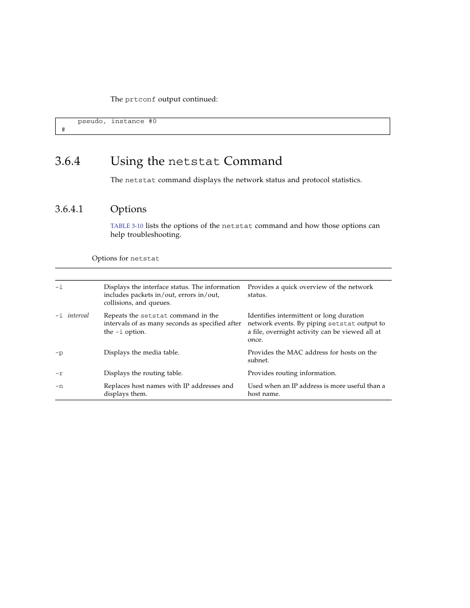 4 using the netstat command, 1 options, Using the | Options | FUJITSU SPARC ENTERPRISE M3000 User Manual | Page 78 / 212