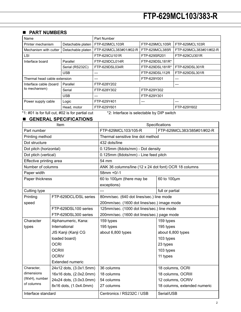 FUJITSU FTP-629DCL014R User Manual | Page 2 / 7