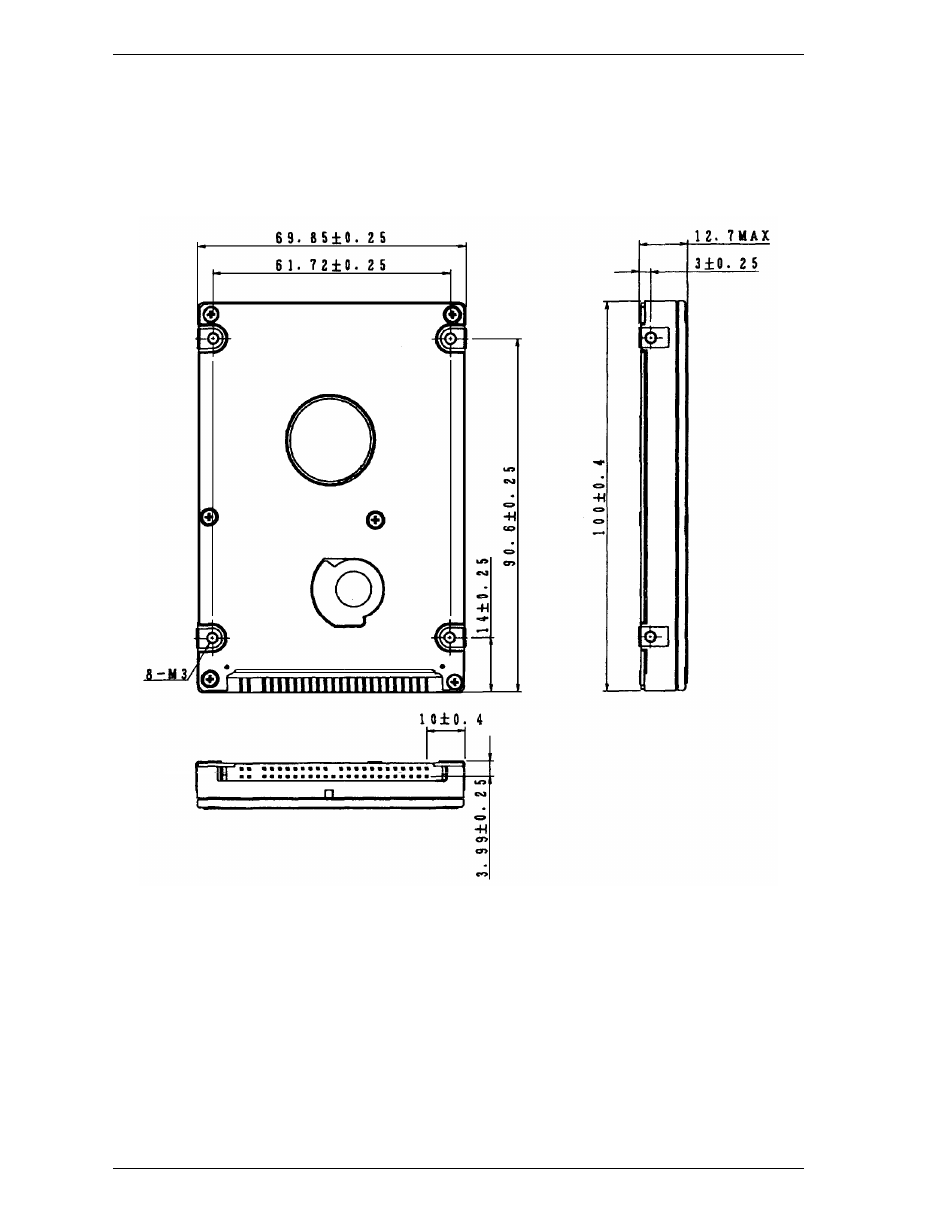 1 dimensions | FUJITSU Disk Drives MHJ2181AT User Manual | Page 39 / 227