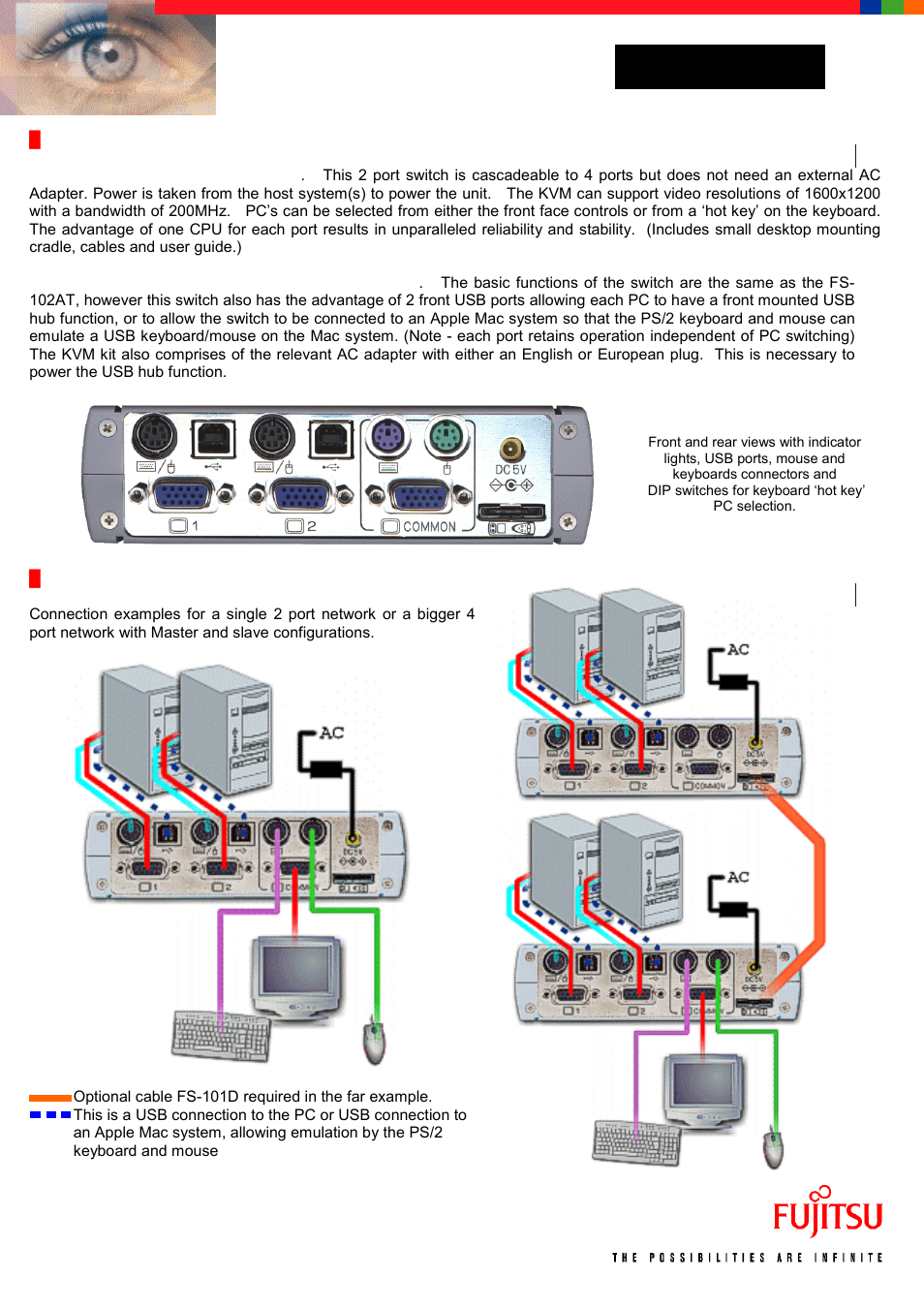 Connection example(s) | FUJITSU FS-102AT User Manual | Page 2 / 3