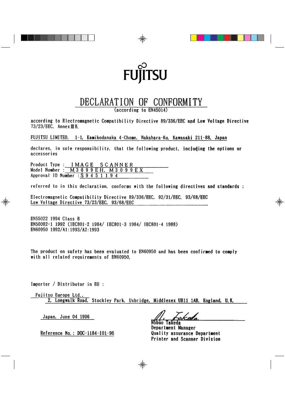 FUJITSU M3099GH User Manual | Page 98 / 100