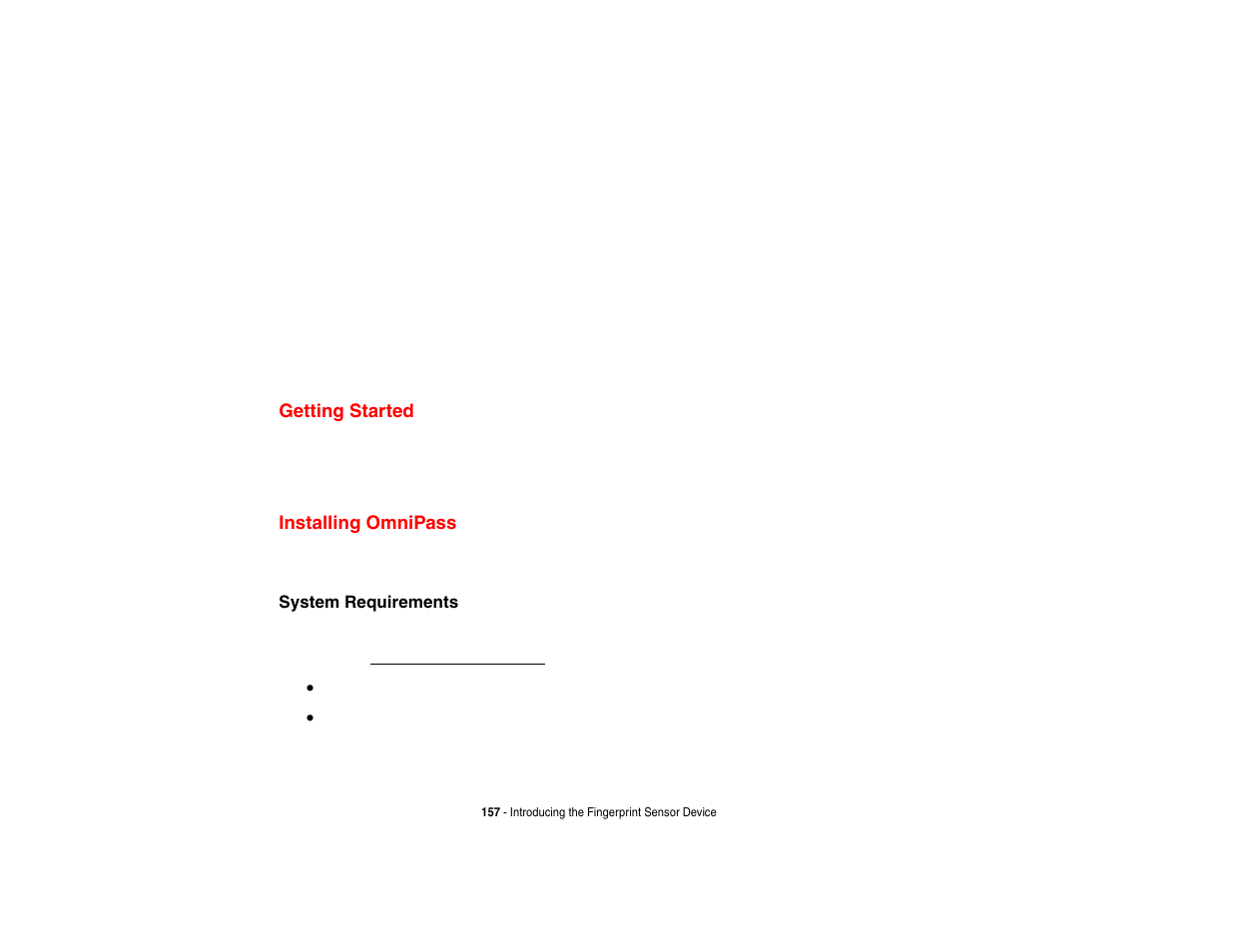 Getting started, Installing omnipass, Getting started installing omnipass | FUJITSU LIFEBOOK U810 User Manual | Page 157 / 176