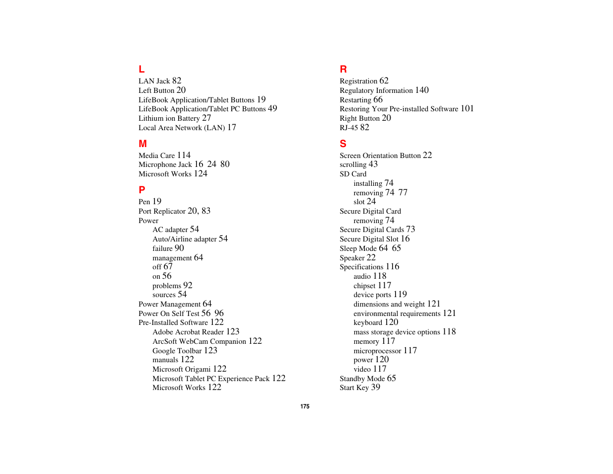 FUJITSU LIFEBOOK U810 User Manual | Page 175 / 176