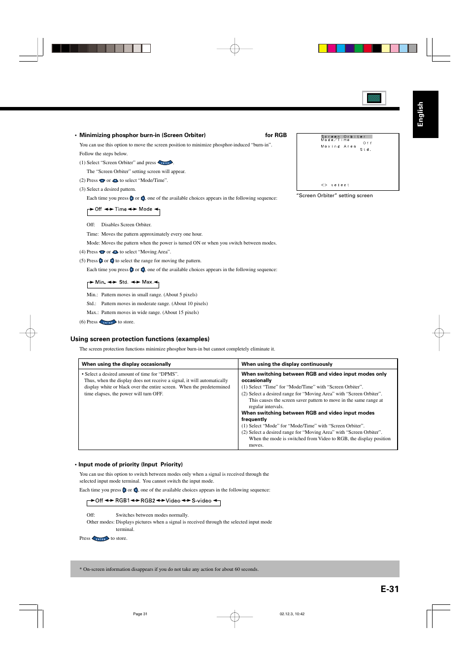 E-31, English | FUJITSU P42HCA10 User Manual | Page 31 / 41