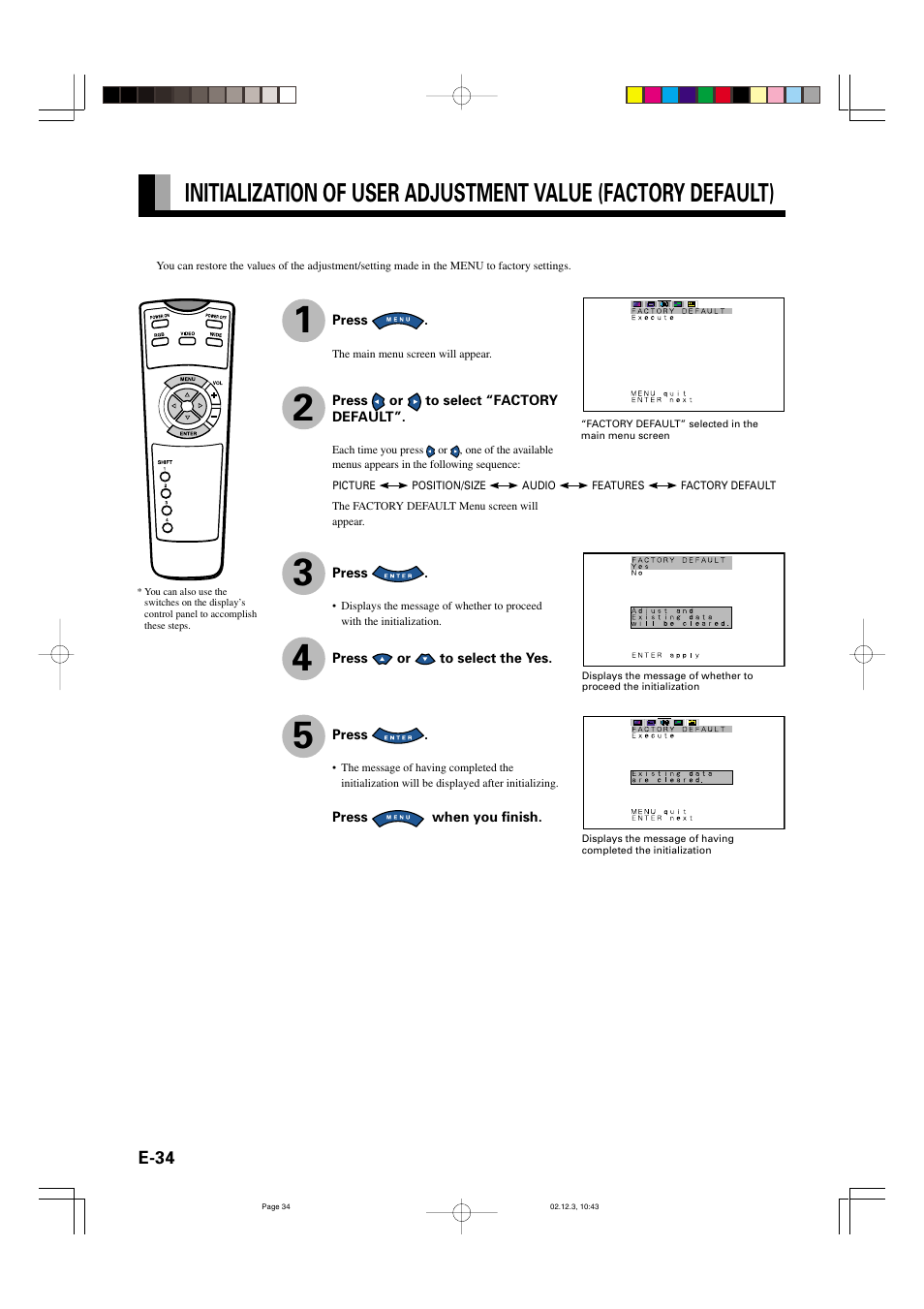 FUJITSU P42HCA10 User Manual | Page 34 / 41