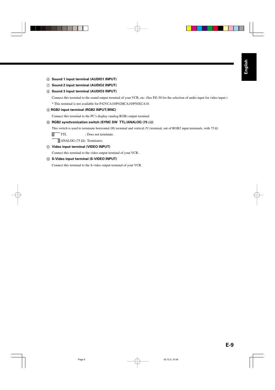FUJITSU P42HCA10 User Manual | Page 9 / 41