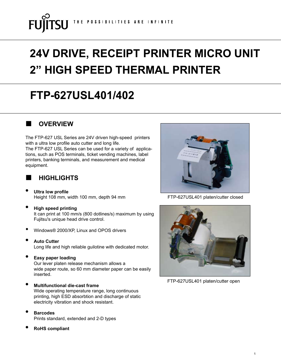 FUJITSU FTP-627USL402 User Manual | 9 pages