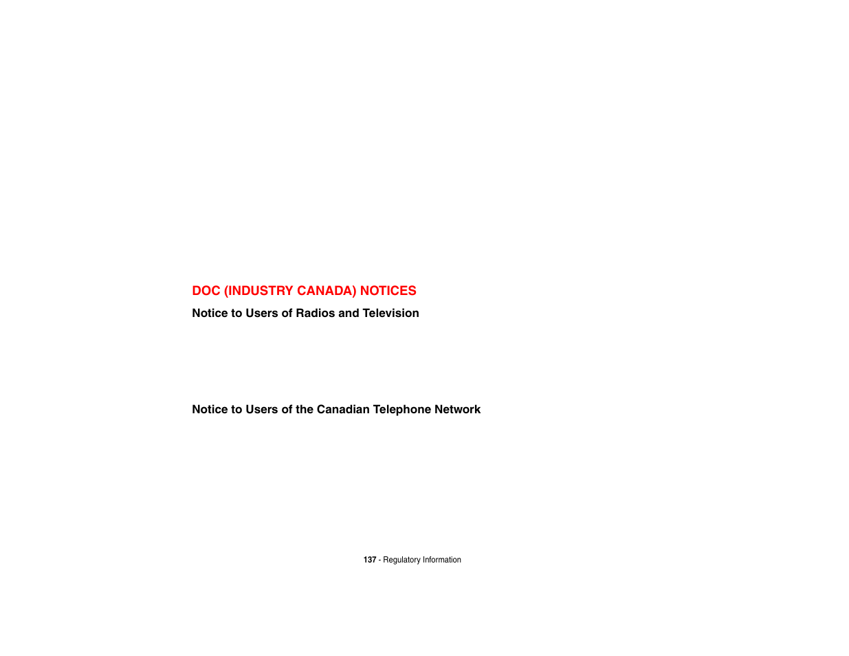 Doc (industry canada) notices | FUJITSU V1010 User Manual | Page 142 / 162