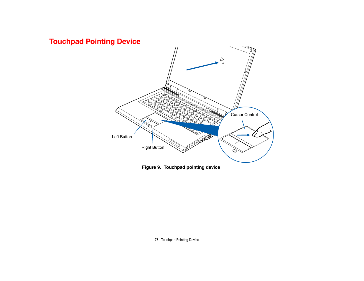 Touchpad pointing device | FUJITSU V1010 User Manual | Page 32 / 162