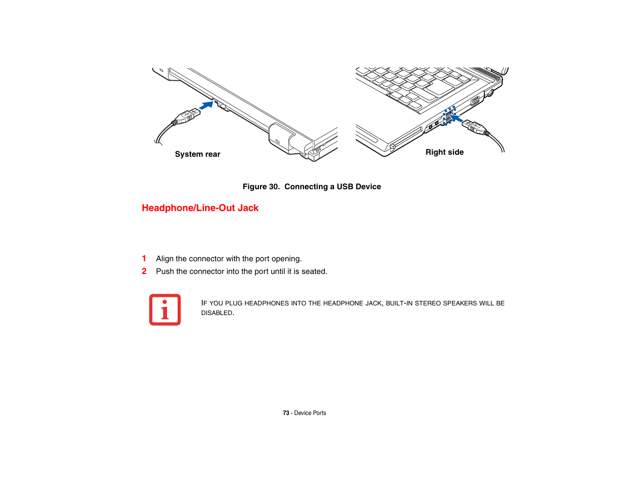 Headphone/line-out jack | FUJITSU V1010 User Manual | Page 78 / 162