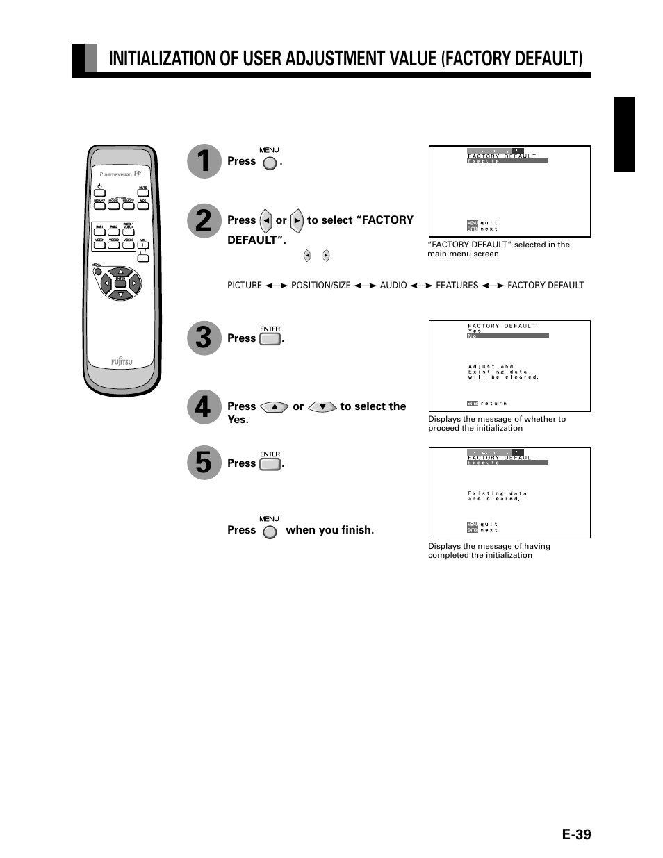 FUJITSU P42VHA20W User Manual | Page 39 / 45