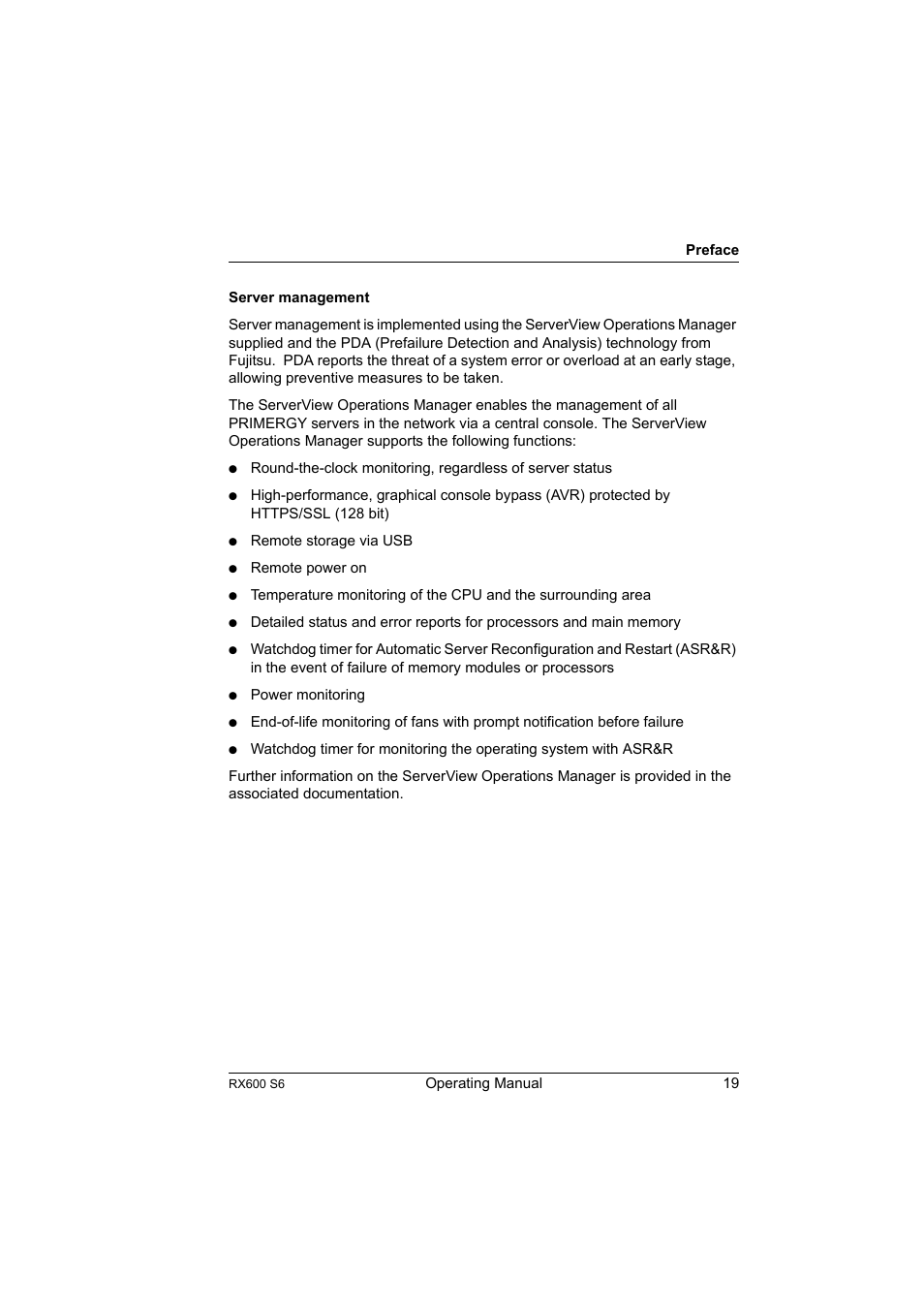 FUJITSU PRIMERGY RX600 S6 User Manual | Page 19 / 134