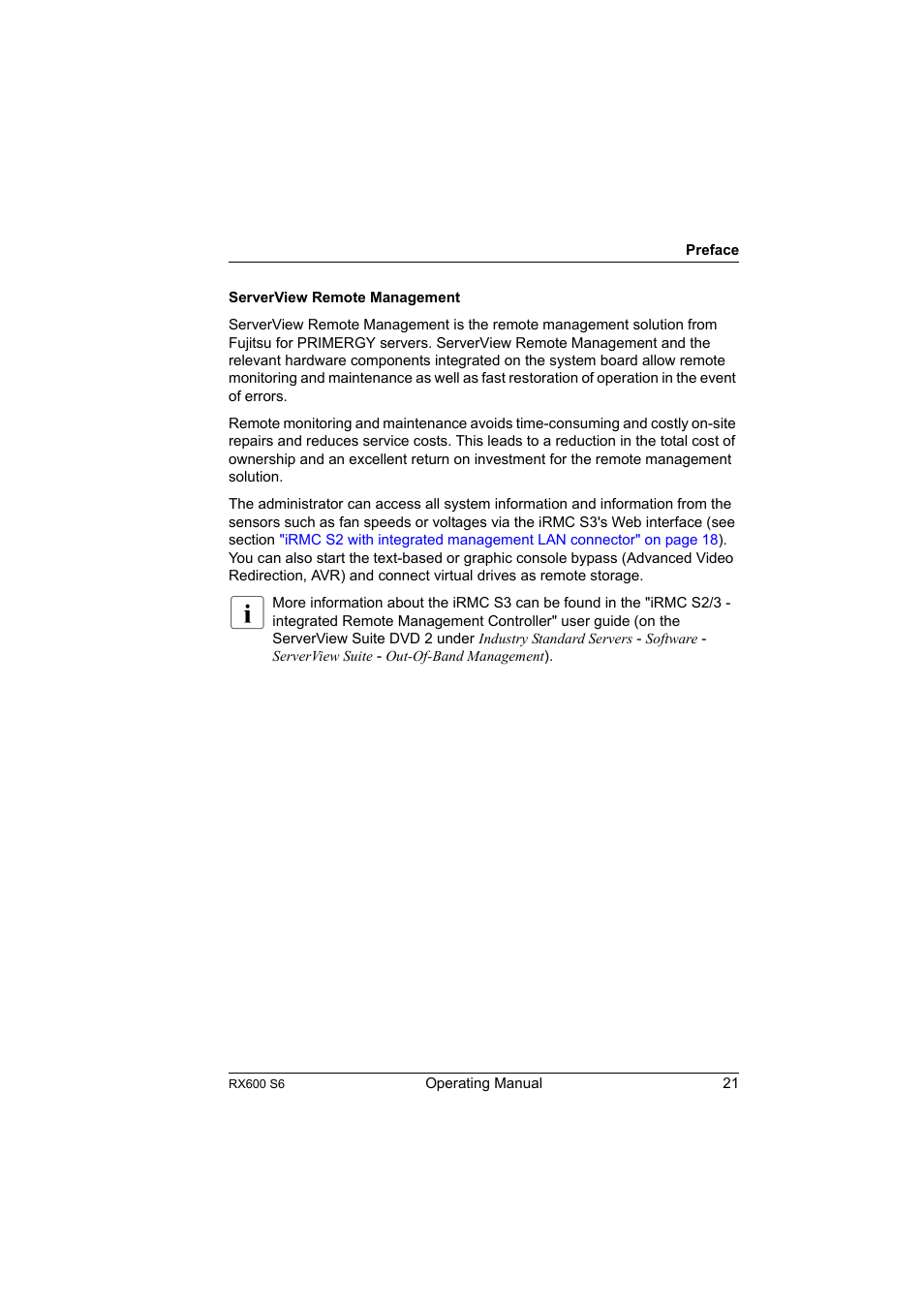 FUJITSU PRIMERGY RX600 S6 User Manual | Page 21 / 134