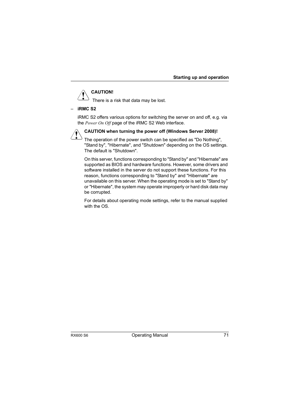 FUJITSU PRIMERGY RX600 S6 User Manual | Page 71 / 134