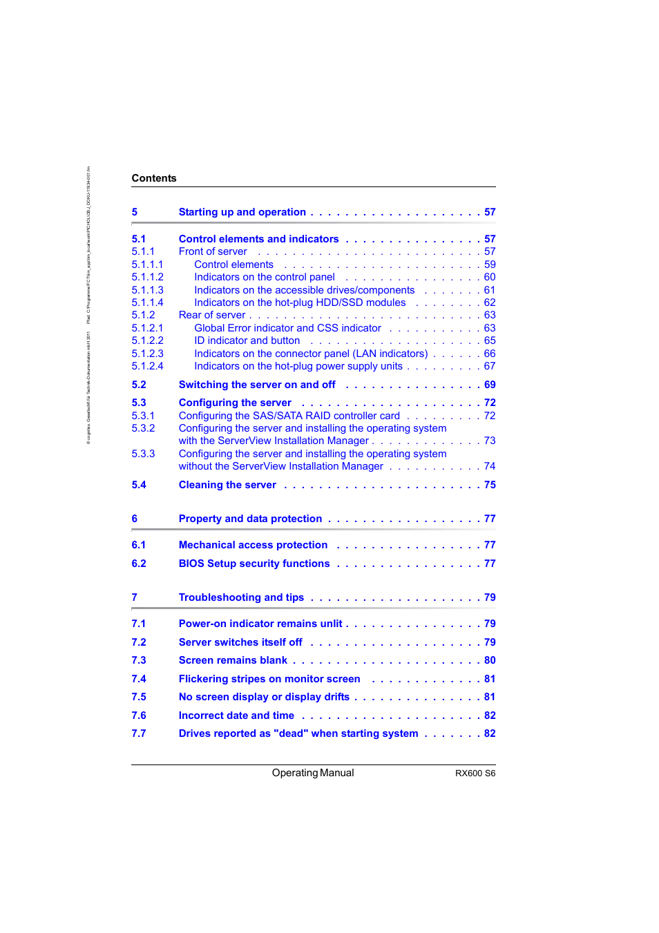 FUJITSU PRIMERGY RX600 S6 User Manual | Page 8 / 134
