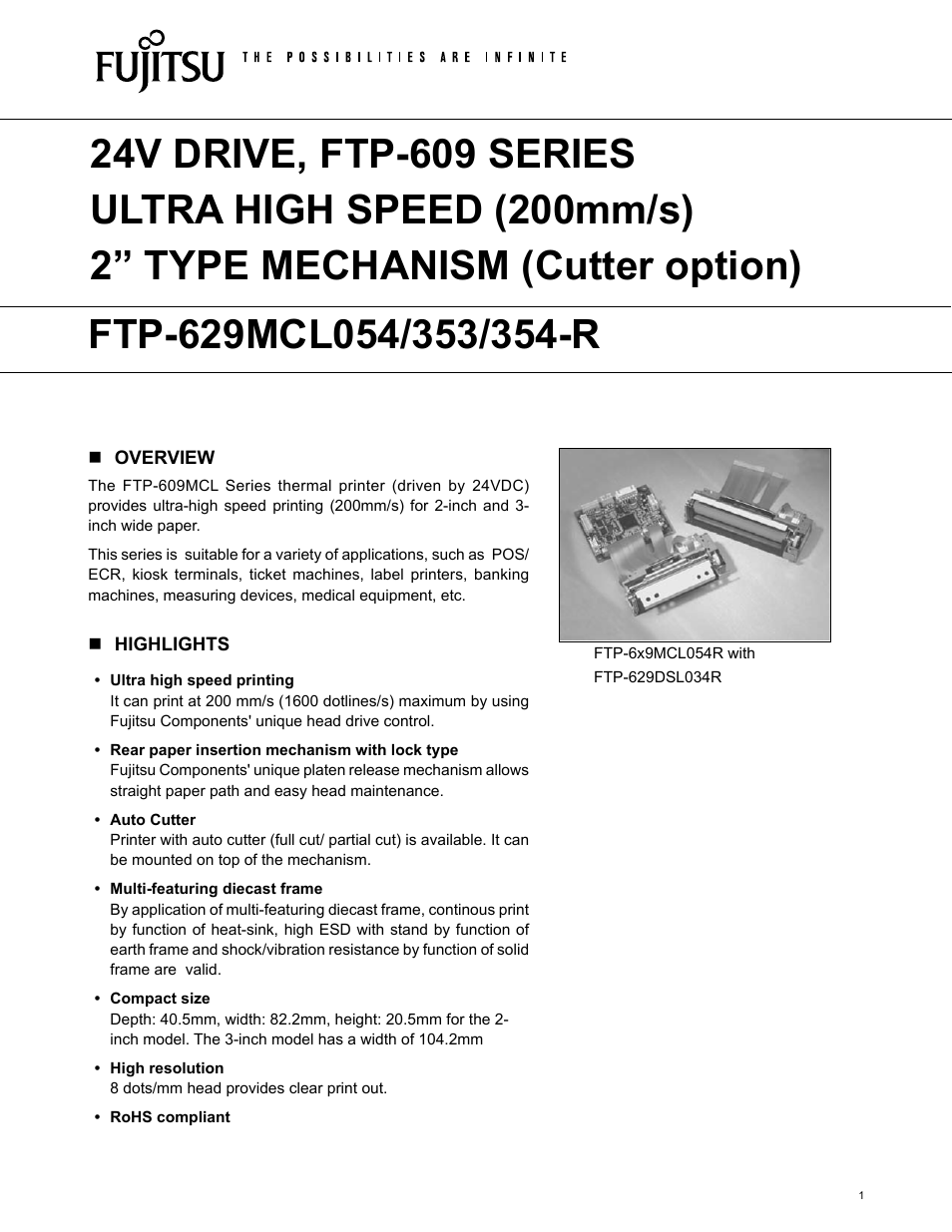 FUJITSU FTP-629MCL054 User Manual | 7 pages