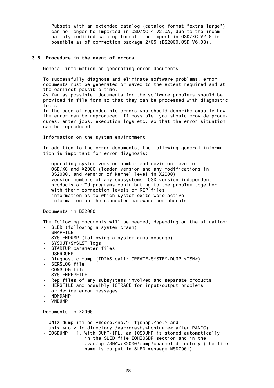 8 procedure in the event of errors | FUJITSU BS2000 User Manual | Page 29 / 37