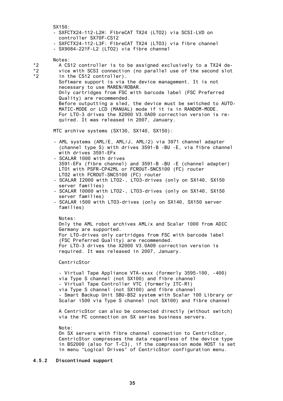 2 discontinued support | FUJITSU BS2000 User Manual | Page 36 / 37