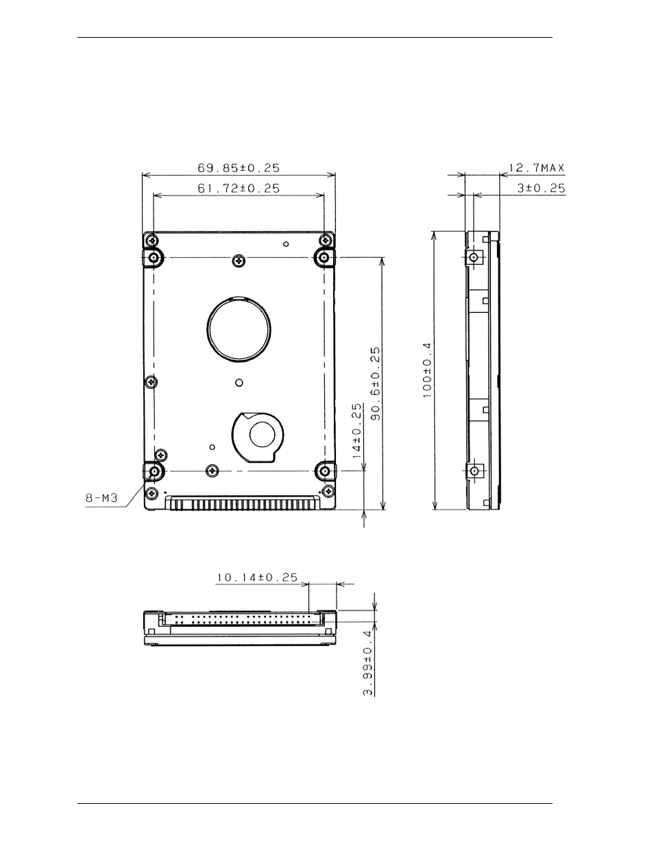 1 dimensions | FUJITSU DISK DRIVES MHM215OAT User Manual | Page 39 / 231