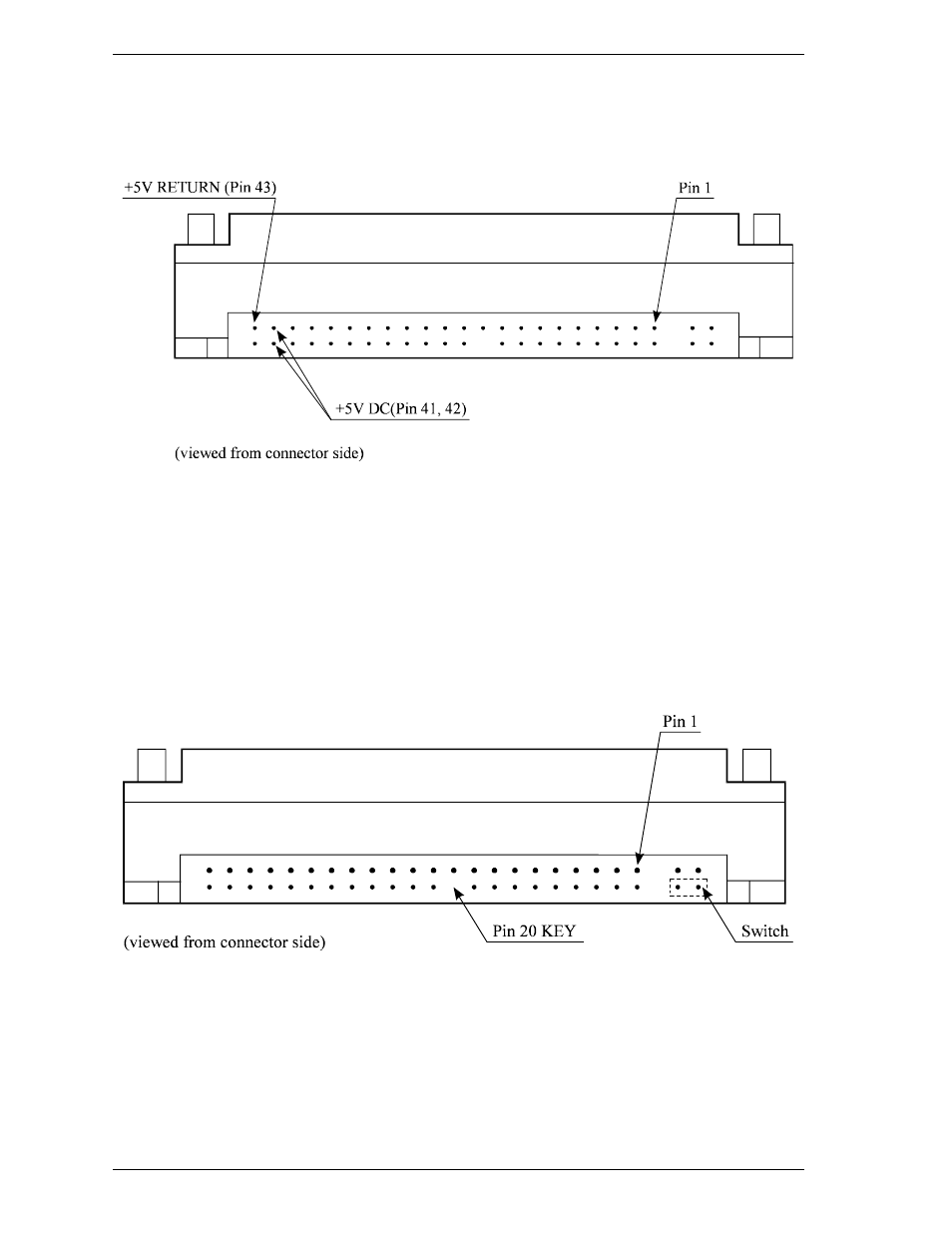 4 power supply connector (cn1), 4 jumper settings, 1 location of setting jumpers | FUJITSU DISK DRIVES MHM215OAT User Manual | Page 49 / 231