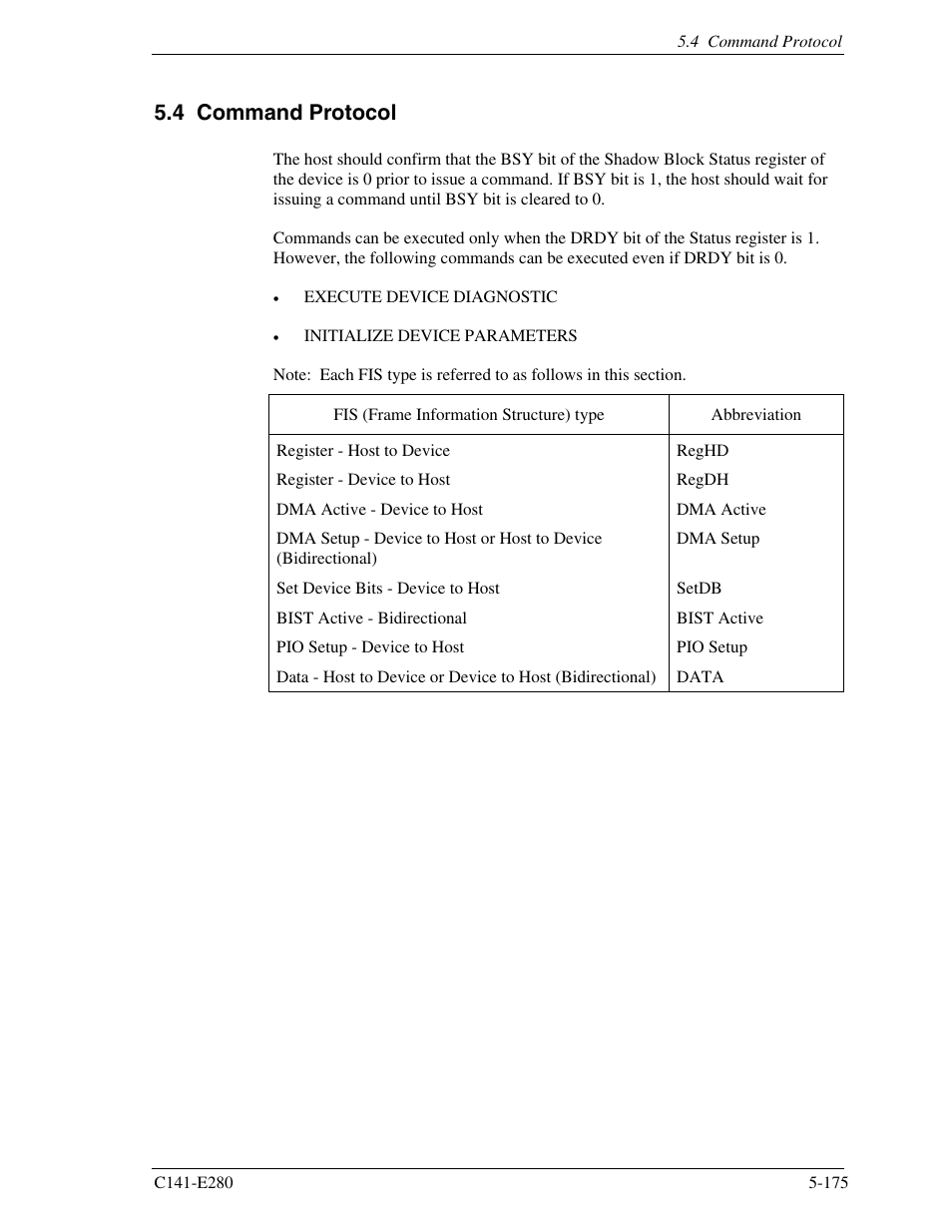 4 command protocol | FUJITSU MHZ2250BJ User Manual | Page 249 / 320