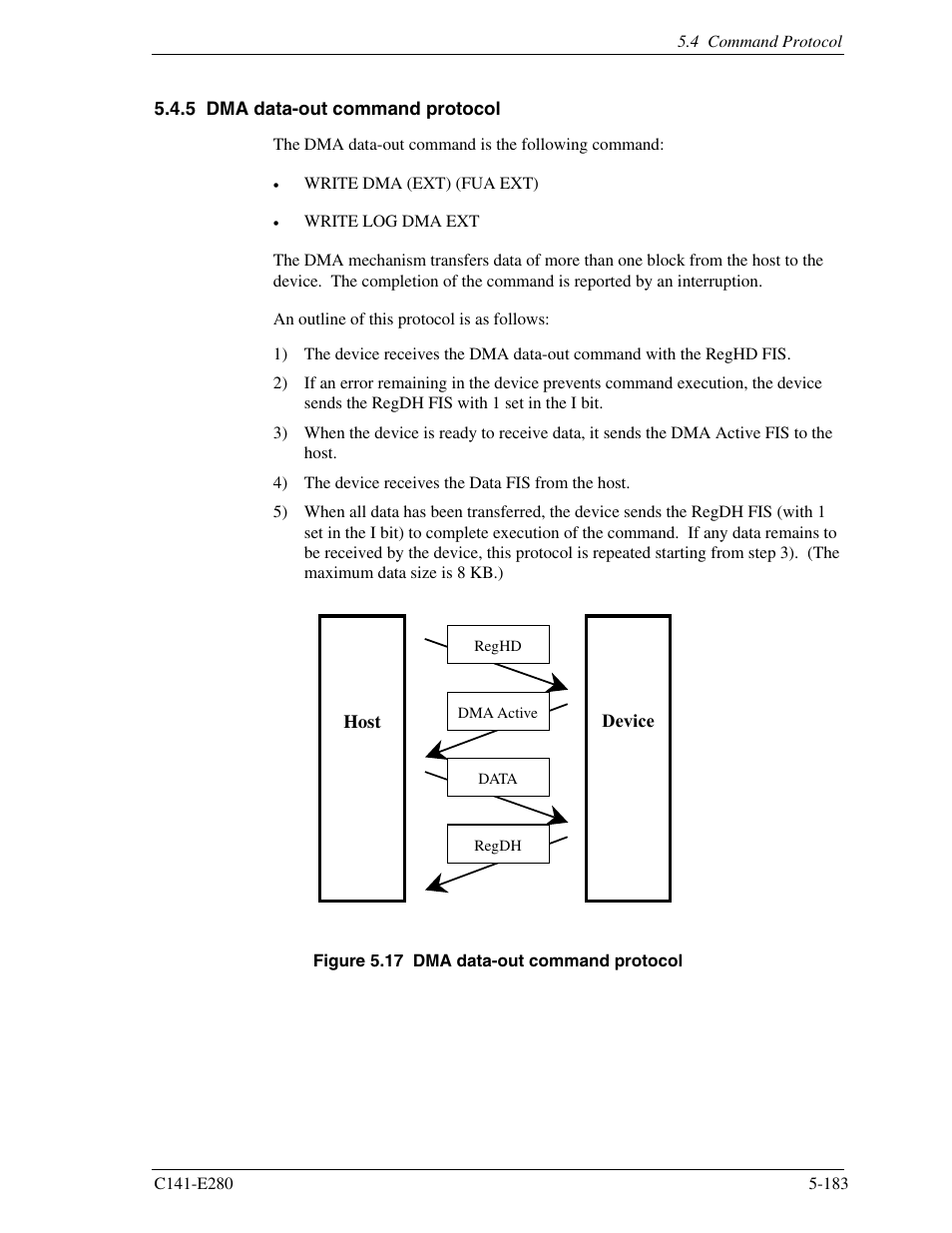 5 dma data-out command protocol | FUJITSU MHZ2250BJ User Manual | Page 257 / 320