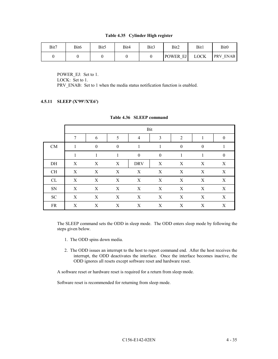 11 sleep (x'99'/x'e6') | FUJITSU MCE3130AP User Manual | Page 103 / 175