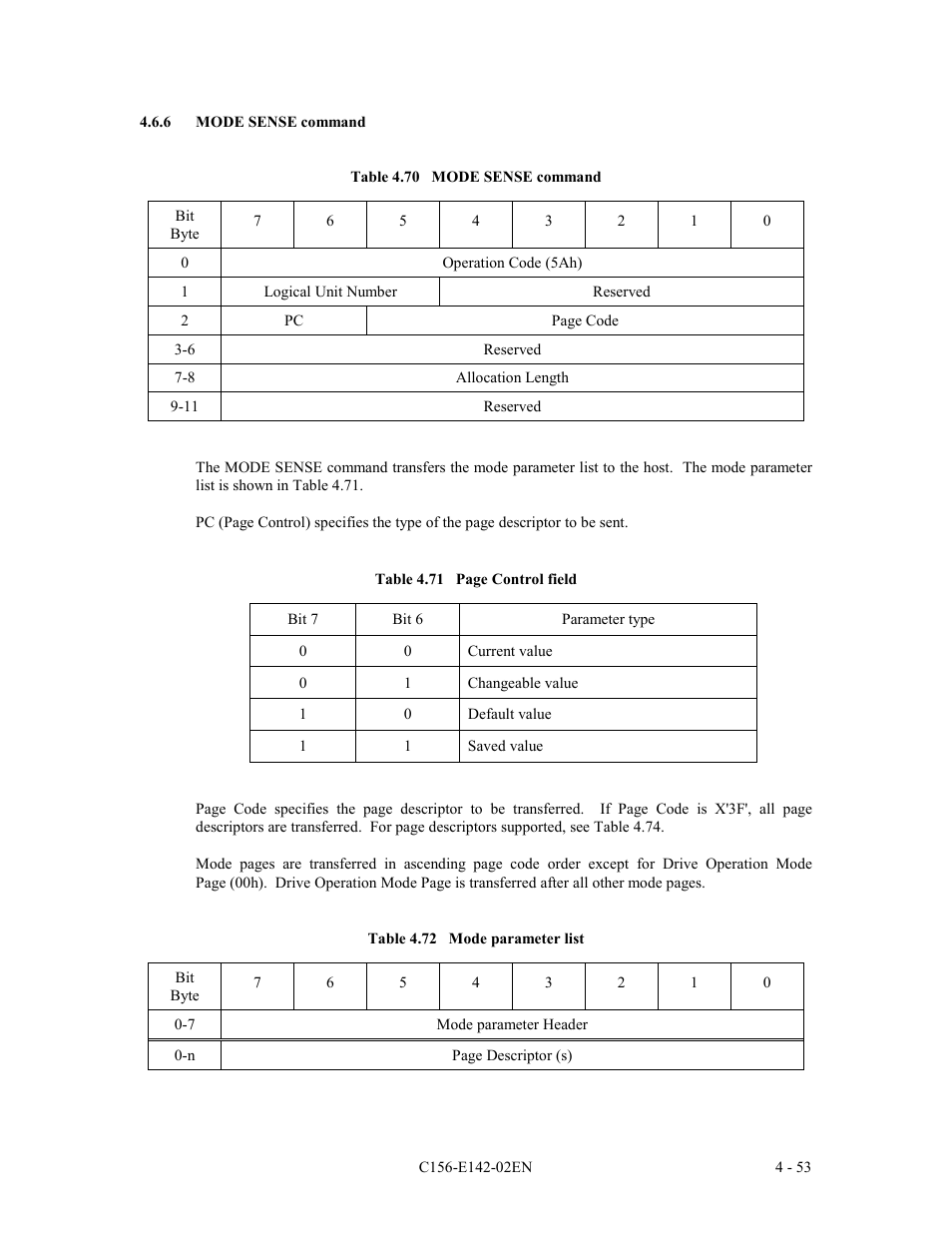 6 mode sense command | FUJITSU MCE3130AP User Manual | Page 121 / 175