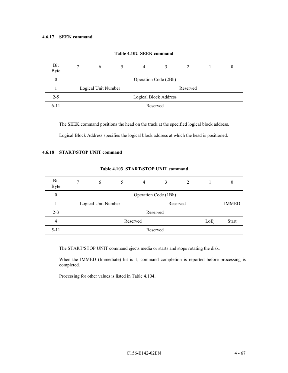 17 seek command, 18 start/stop unit command | FUJITSU MCE3130AP User Manual | Page 135 / 175