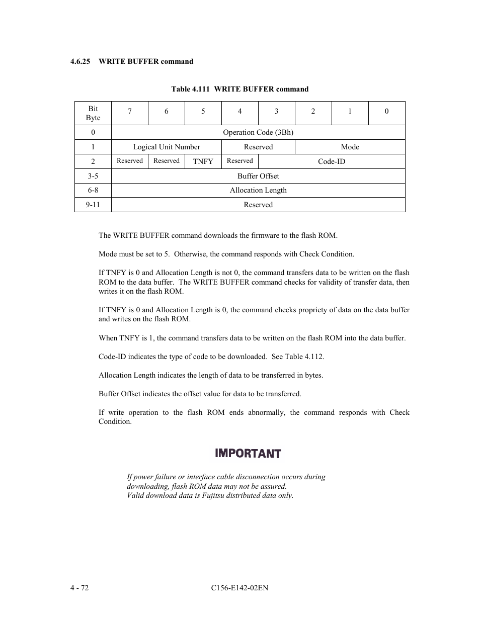 25 write buffer command | FUJITSU MCE3130AP User Manual | Page 140 / 175