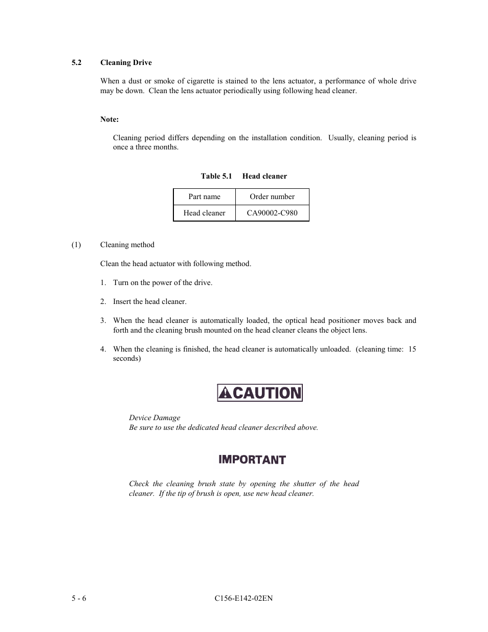 2 cleaning drive | FUJITSU MCE3130AP User Manual | Page 154 / 175