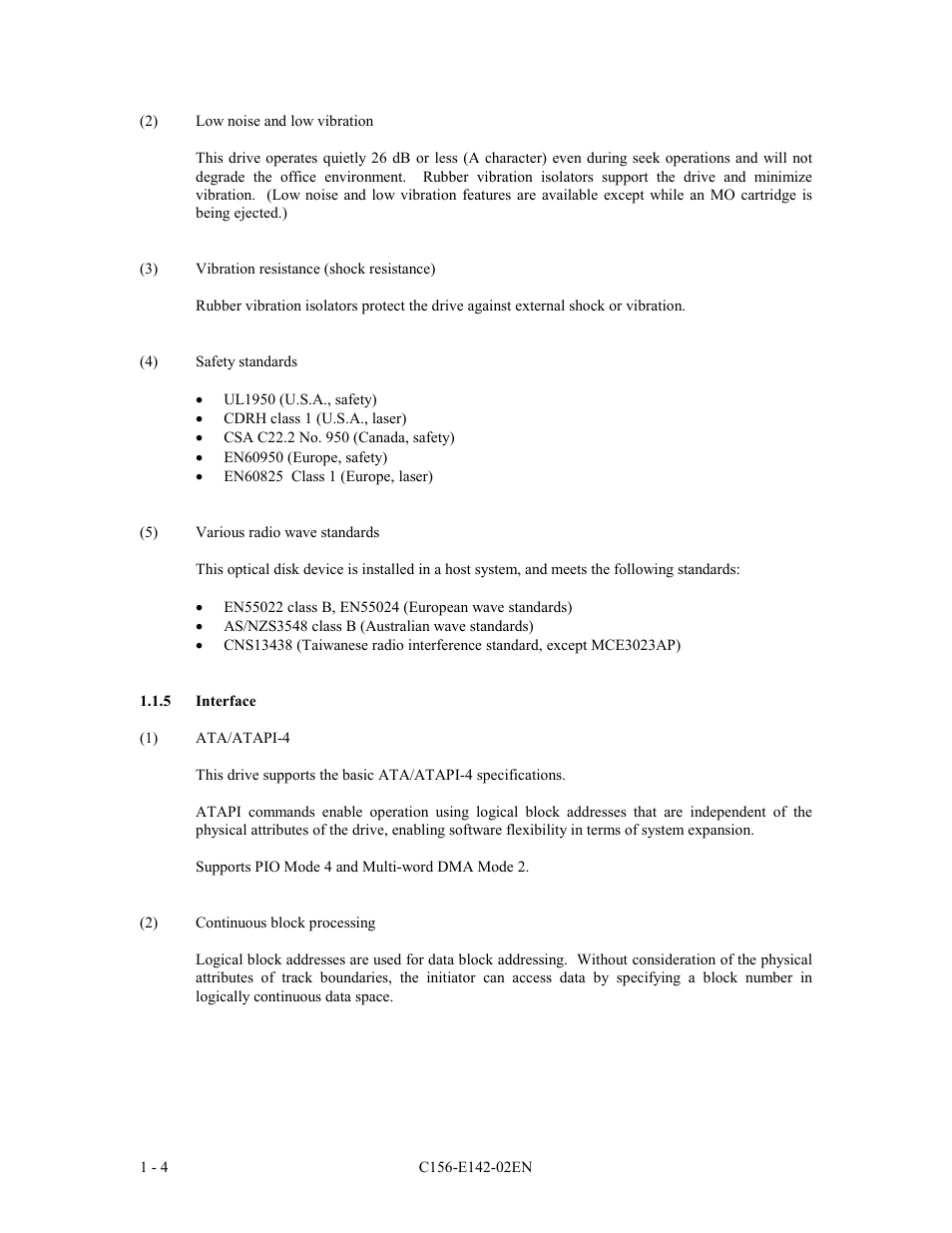 5 interface | FUJITSU MCE3130AP User Manual | Page 25 / 175