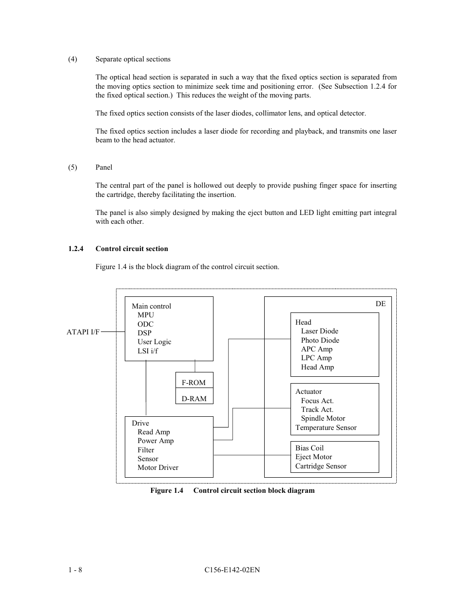 4 control circuit section | FUJITSU MCE3130AP User Manual | Page 29 / 175
