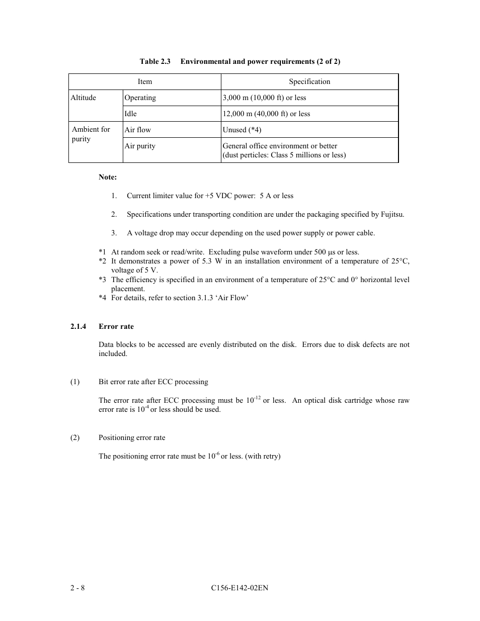 4 error rate | FUJITSU MCE3130AP User Manual | Page 39 / 175